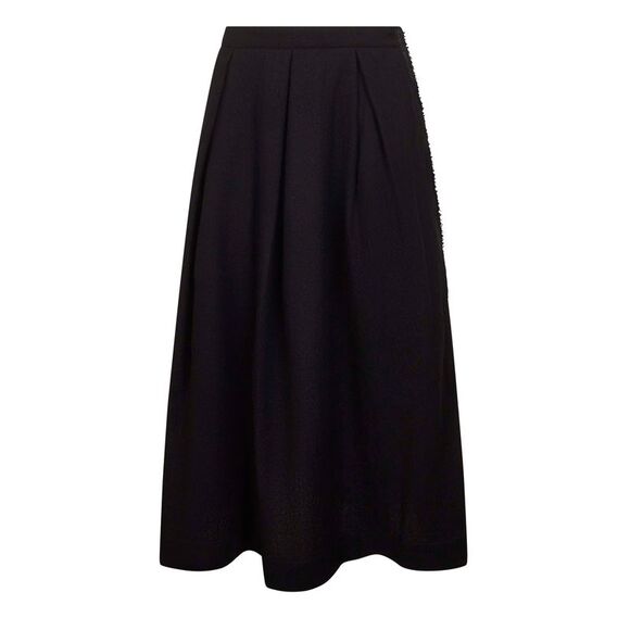 Uma Wang Women Black Frontera Canvas Gomes Pleated Midi Skirt